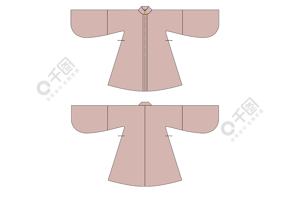 漢服明制立領對襟長襖服裝款式圖矢量圖古風1年前發佈