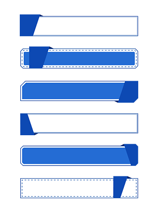 商务边框简约蓝色几何标题框文本框内容框