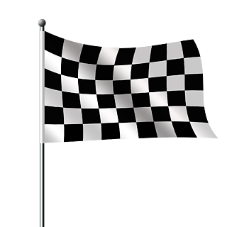 赛车旗子旗帜黑白旗比赛旗子透明元素免扣