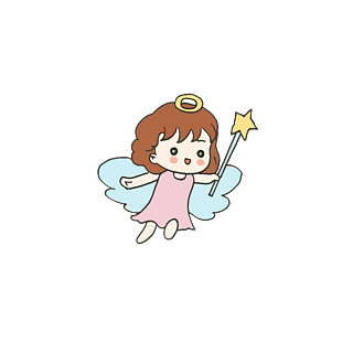 天使女孩卡通可爱挥着魔法棒的小精灵png