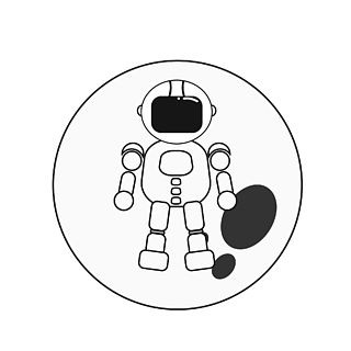 卡通简笔宇航员机器人月球矢量素材