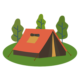 矢量帐篷卡通帐篷露营野营露宿旅游