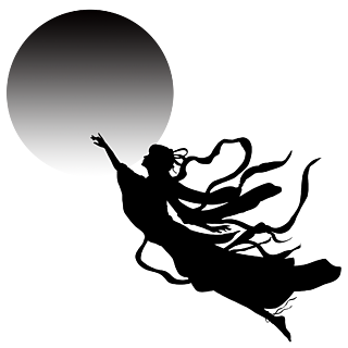 嫦娥奔月黑影图片