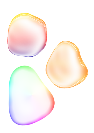 半透明彩色异形气泡独立图层