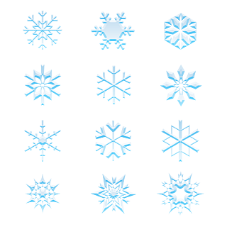 矢量冬天雪花圖案紋理精美邊框花邊裝飾效果