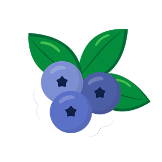 矢量蓝莓卡通水果蓝莓简笔画
