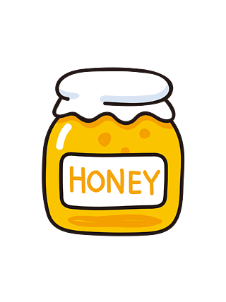 蜂蜜罐子简笔画彩色图片