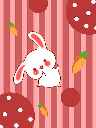 卡通胡萝卜兔子背景素材壁纸