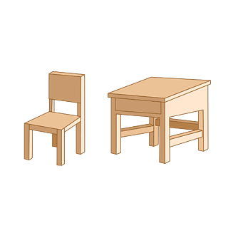 学生课桌椅靠背椅木头桌子卡通元素