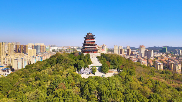 4k航拍九江南山公园4a景区