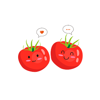 矢量番茄插画卡通西红柿可爱表情爱心水果