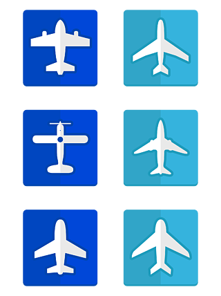矢量扁平战斗客运航空飞机icon图标素材