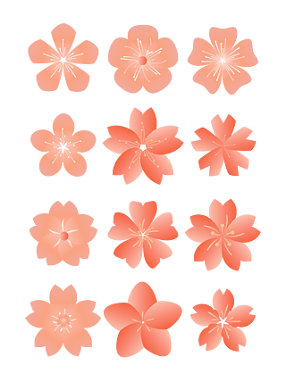 素材桃心花瓣卡通水彩透明素材卡通手绘粉红色桃花春季樱花桃花素材