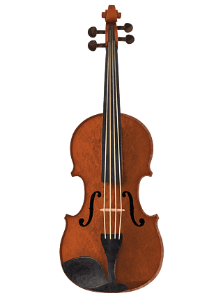 高清水彩手绘西洋表演乐器小提琴