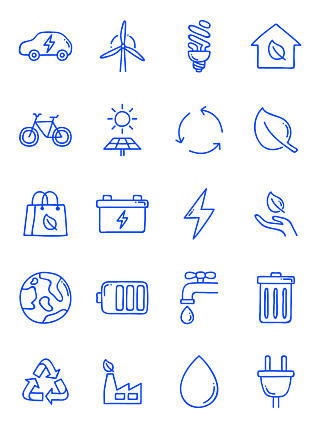 保護綠色低碳環保出行能源節約資源圖標素材