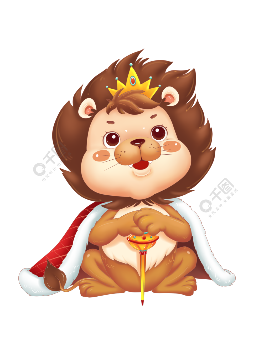 卡通动物狮子IP森林之王可爱立体感狮子