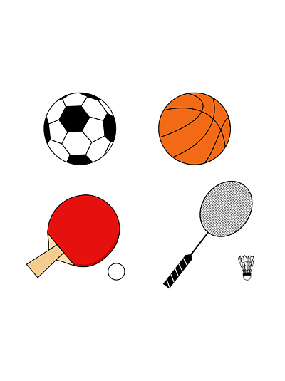 儿童体育用品插画运动器材简笔画足球篮球
