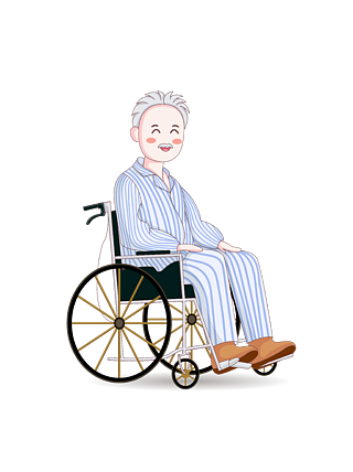 老奶奶坐轮椅简笔画图片