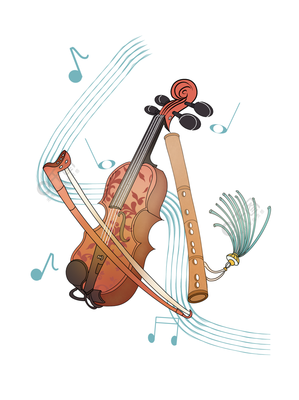 音乐兴趣班小提琴笛子音乐元素