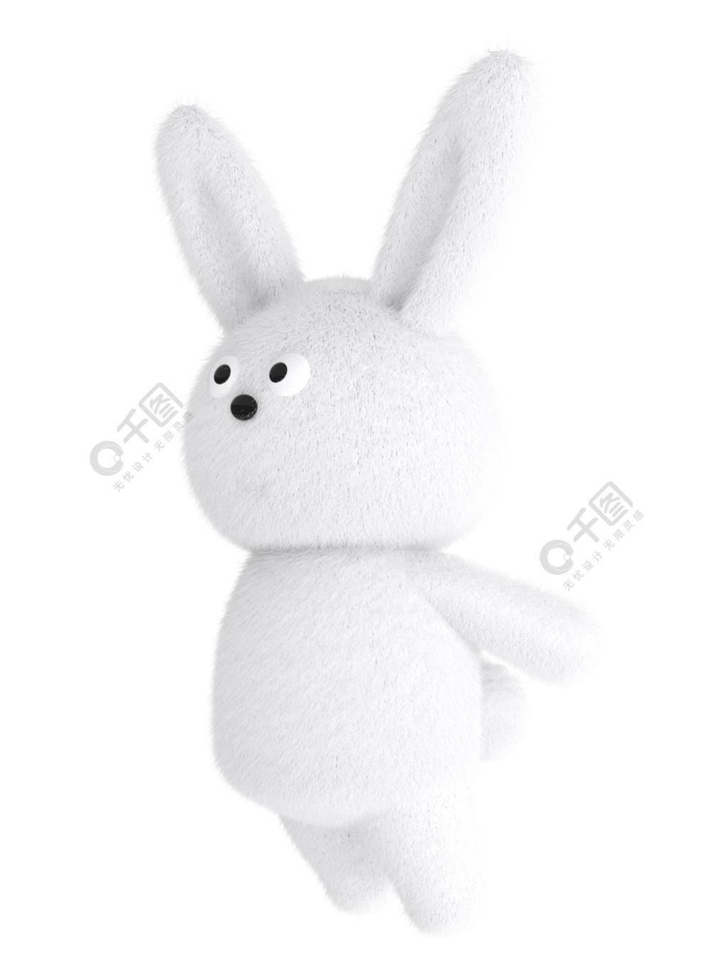 C4D毛绒动物毛绒兔子公仔3D立体模型