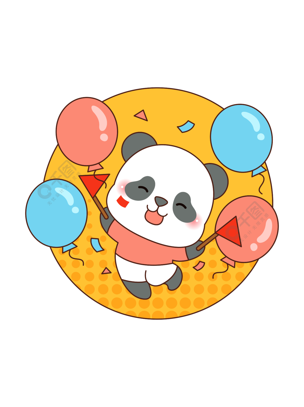 国庆节卡通IP熊猫