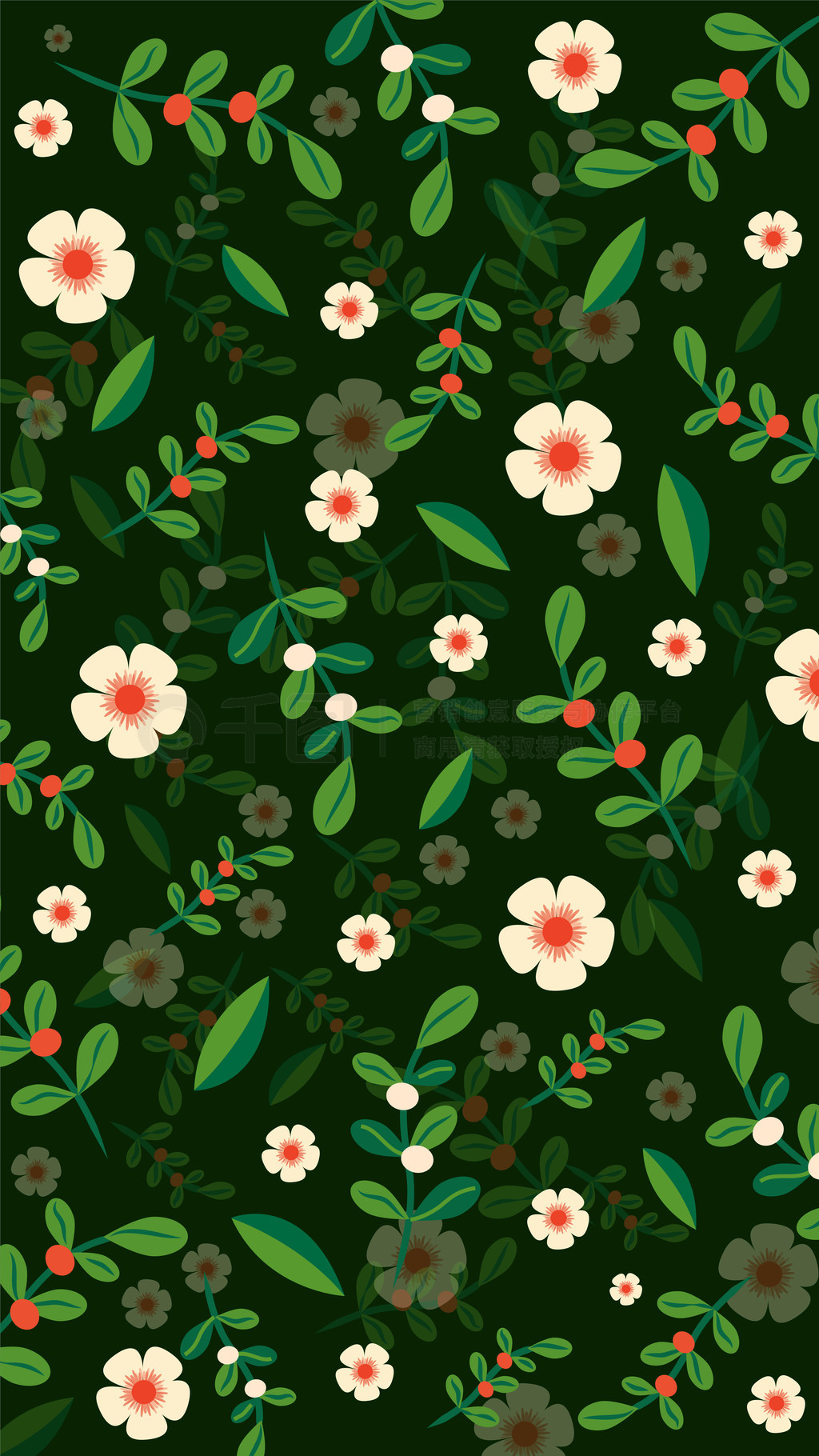 鲜花植物绿色装饰背景