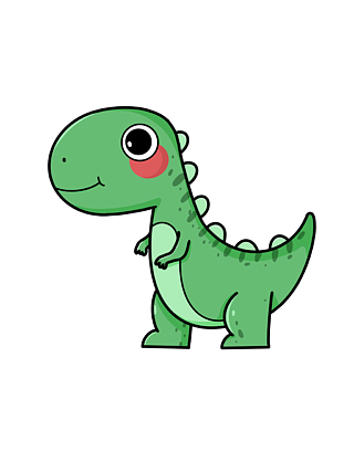 霸王龙恐龙卡通可爱图案装饰小动物绿色