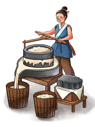 古代豆浆豆制品豆腐传统美食制作元素