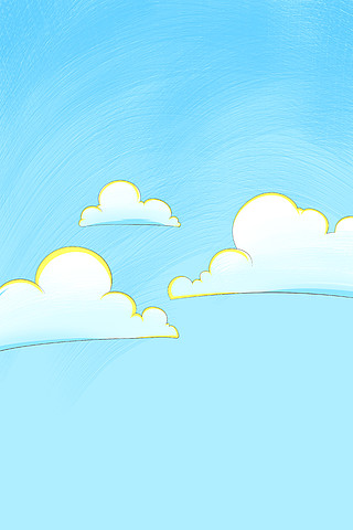 卡通手绘蓝天白云海报背景