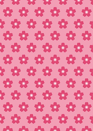 粉色底色桃红樱花无缝花纹日本新年背景
