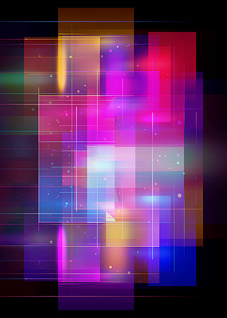 紫色模糊方块科技几何光效背景