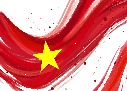 红色越南共和国国旗喷溅背景