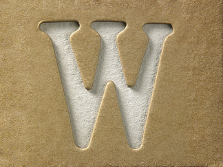 在棕色纸板上剪下字母 <i>w</i>