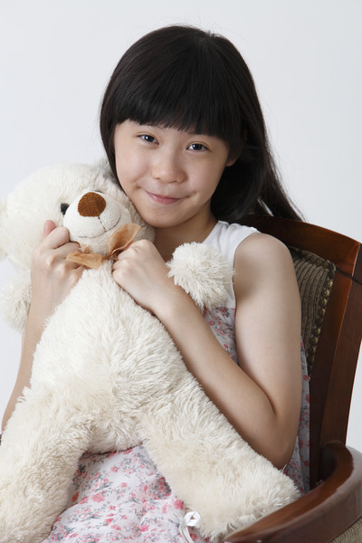女孩 小 肖像 孩子 快乐 亚洲 孩子 女性 中国人 熊 可爱  i