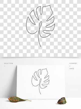 61簡約樹葉線條一筆畫continuous line簡約樹葉線條一筆畫continuous