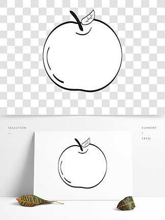 苹果黑白矢量素材剪贴画 apple clipart black and white