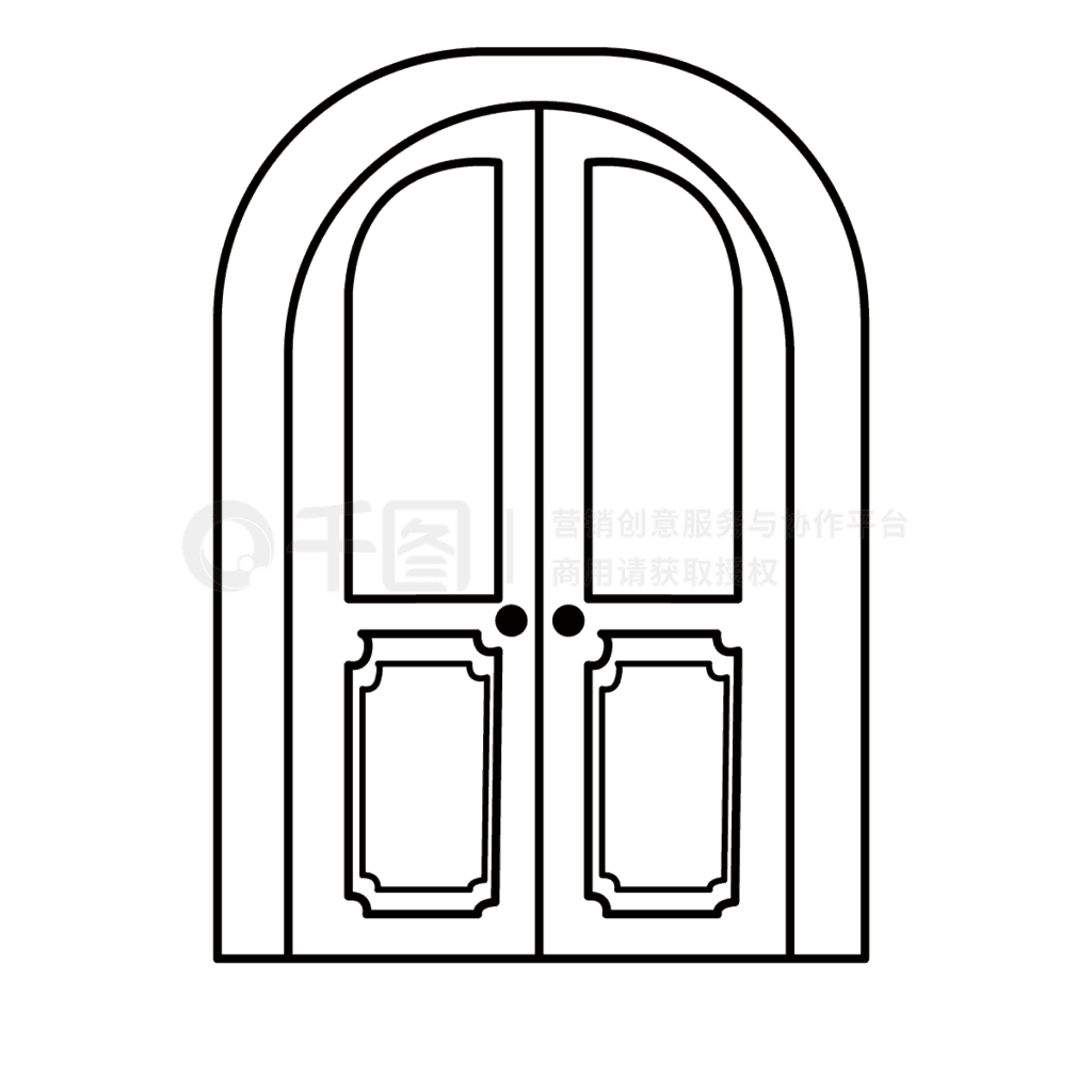 δ߸door black and white clipart