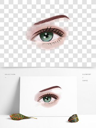 绿色瞳孔写实<i>女</i><i>人</i>眉毛眼睛