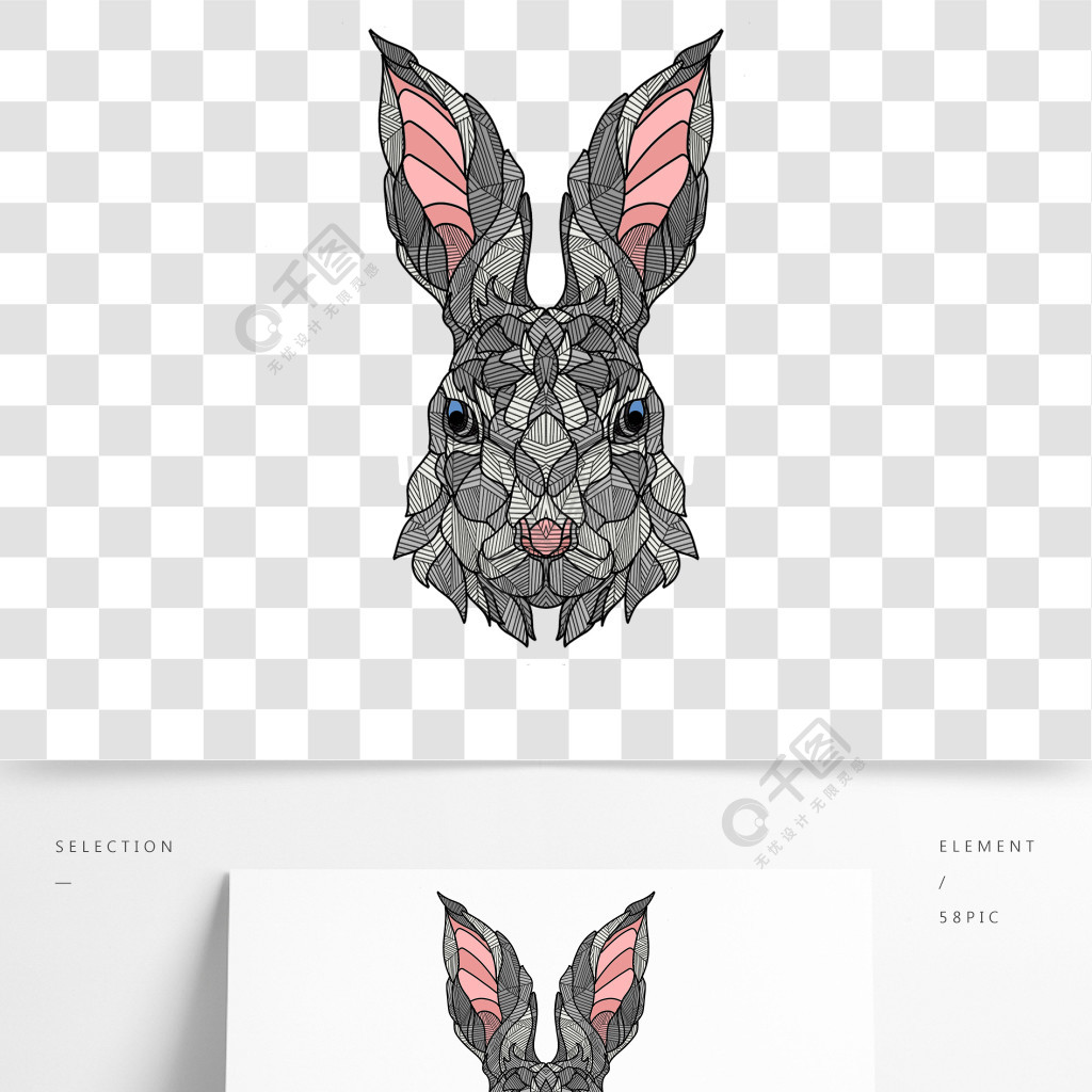兔子禅绕画图片