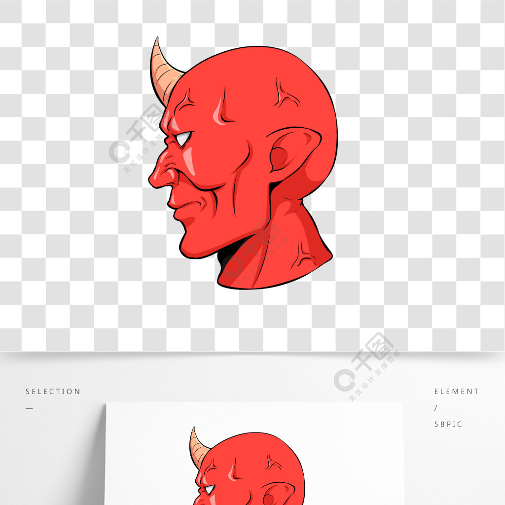 惡魔魔鬼宗教頭撒旦角紅色模板免費下載_psd格式_1200像素_編號409612