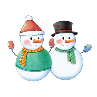 圣诞节两个雪人