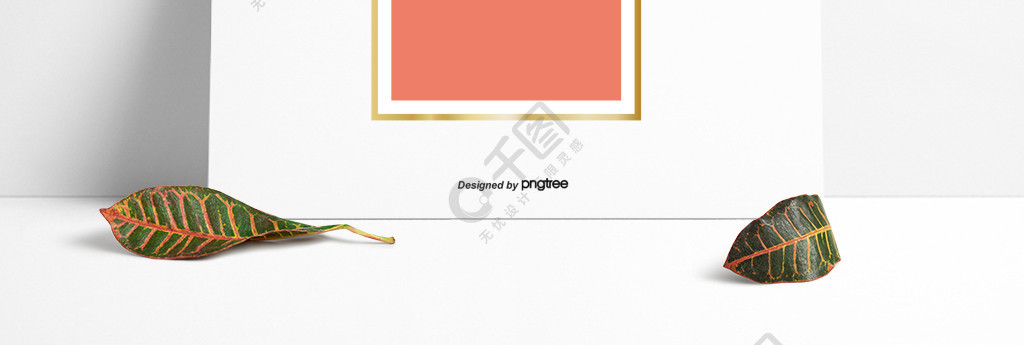 金色方框珊瑚红色卡模板免费下载_ai格式_