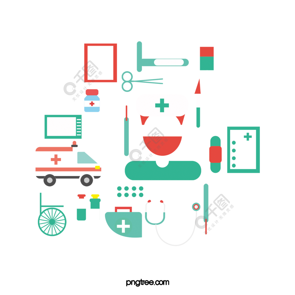 卡通医生医疗保护医学插图