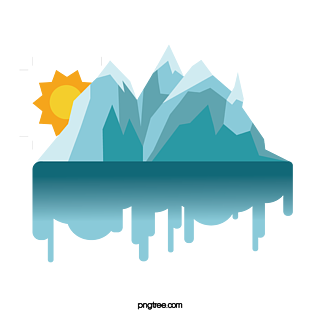 冰山融化手绘图片
