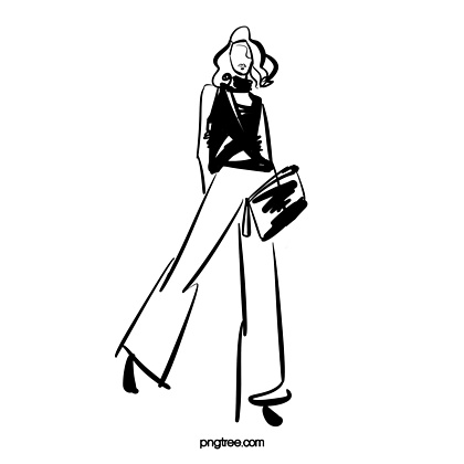 20435手绘抽象线条时尚女人时装模特2042410用于动画,动作设计的动漫