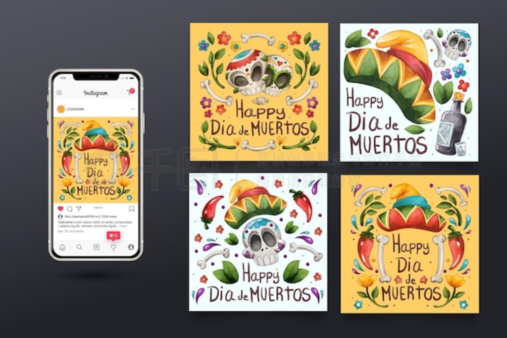 Da de muertos instagram post collection