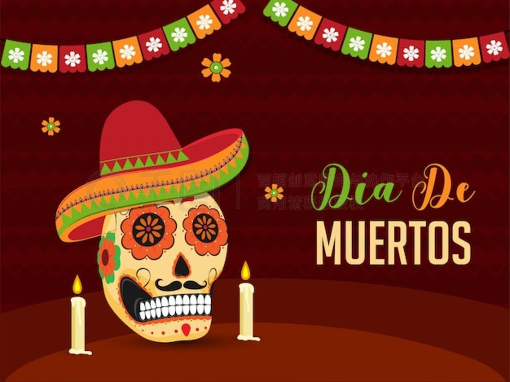 Dia De Muertos 򺣱лͷǻάĲͼͷñɫϵ