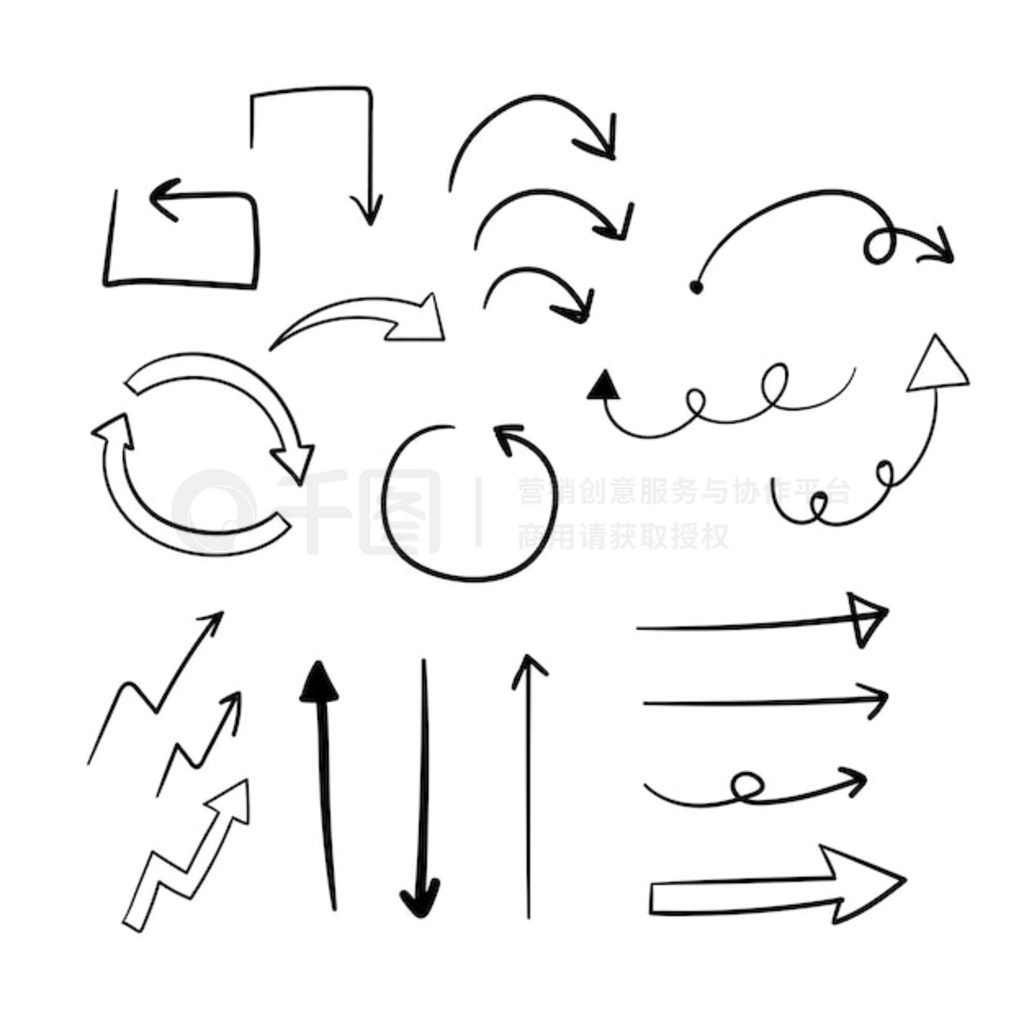 白色背景_手绘箭头插画合集_模板免费下载_ai格式_626像素_编号67065542-千图网