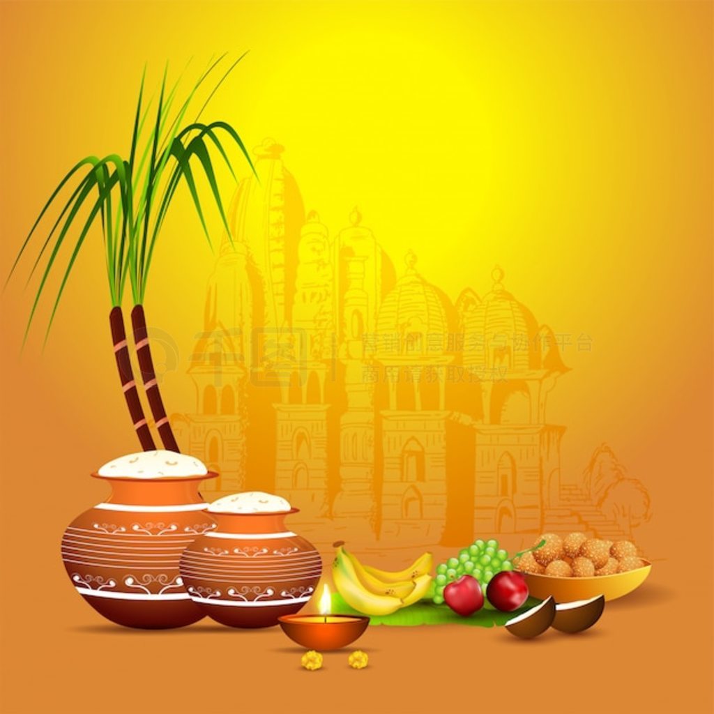 Ĳͼиᡢˮ͵ (Diya) ӡ (Laddu) ڻɫϣף Pongal