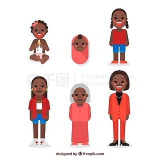不同年龄段的黑人女性